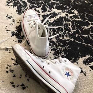 Converse - High top white leather and canvas